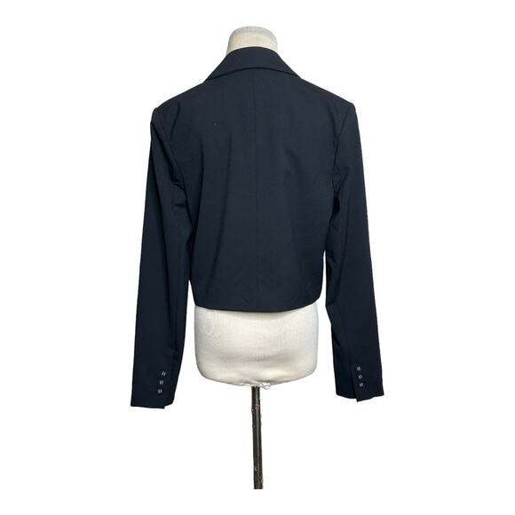 Danielle Bernstein black long sleeves open front jacket size Small - Picture 2 of 10
